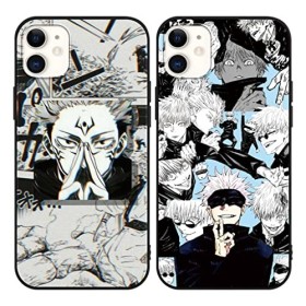 2 Pièces Coque pour Apple iPhone 11 6.1 avec Anime Jujutsu Kaisen Gojo Satoru Itadori Yuji Manga 3D Imprimé Motiv Case Doux