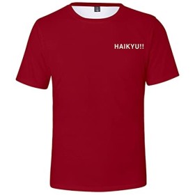 YIMIAO Garçon Fille Kageyama T-Shirts 3D imprimé Couleur à Manches Courtes Haikyuu Été Homme Japonais Karasuno Tee Shirt M 