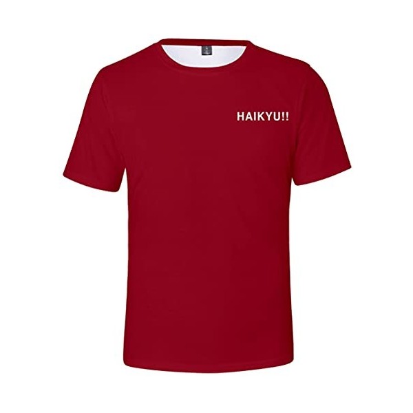 YIMIAO Garçon Fille Kageyama T-Shirts 3D imprimé Couleur à Manches Courtes Haikyuu Été Homme Japonais Karasuno Tee Shirt M 