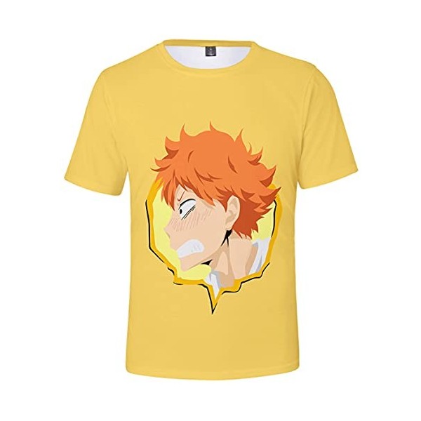 YIMIAO Garçon Fille Kageyama T-Shirts 3D imprimé Couleur à Manches Courtes Haikyuu Été Homme Japonais Karasuno Tee Shirt M 