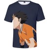 YIMIAO Garçon Fille Kageyama T-Shirts 3D imprimé Couleur à Manches Courtes Haikyuu Été Homme Japonais Karasuno Tee Shirt M 