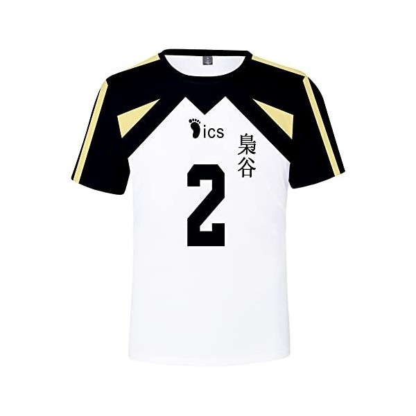 LKY STAR Anime Haikyuu T-Shirt Cosplay Japanese Karasuno High School Manches Courtes Lettre Impression Nouveau Décontracté Co