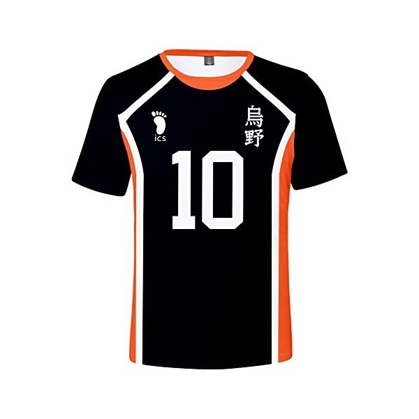 LKY STAR Anime Haikyuu T-Shirt Cosplay Japanese Karasuno High School Manches Courtes Lettre Impression Nouveau Décontracté Co