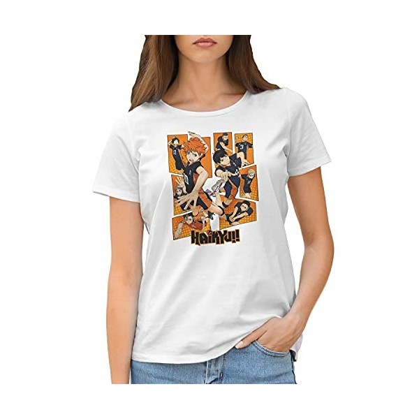 Karasuno High School Team Haikyu T-Shirt Femme Gris Size S