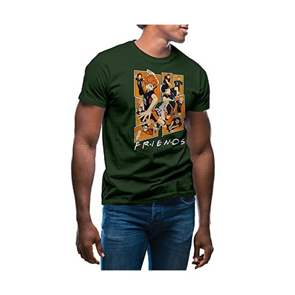 GR8Shop Karasuno High School Friends Inspires Team Haikyu T-Shirt Blanc pour Les Hommes Size XL