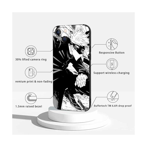 LYUBFDC 2 Pièces Coque pour Apple iPhone 13 6.1, avec Anime Motif Jujutsu Kaisen Gojo Satoru Itadori Yuji Manga Antichoc TP