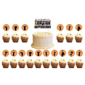 Haikyu Lot de 24 décorations de gâteau danniversaire pour uniforme de volleyball