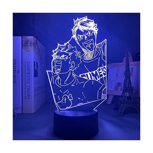 Haikyu 3D veilleuse Illusion lampe Anime veilleuse pour chambre décor veilleuse enfants enfant cadeau danniversaire Manga 3D
