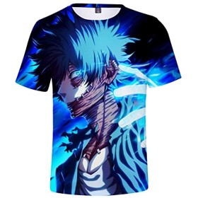 YIMIAO Garçon Homme T-Shirt 3D Imprimé Deku Anime Cool Été My Hero Academia Casual Manches Courtes XXL 