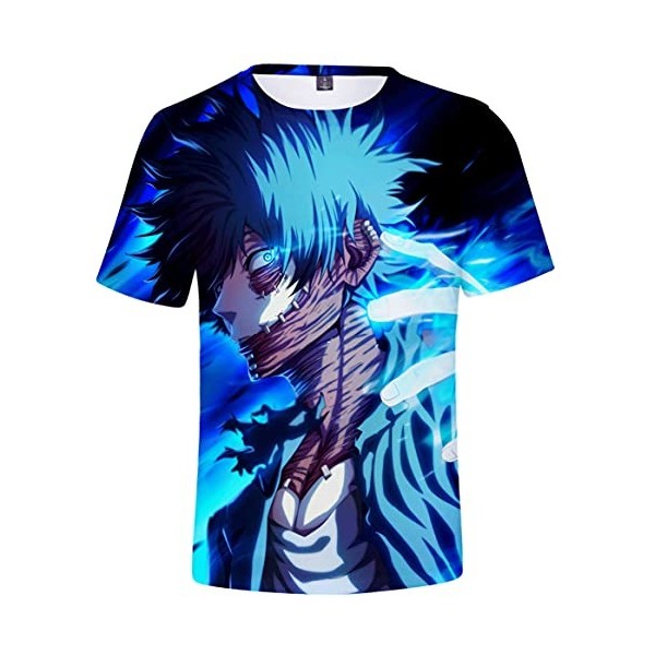 YIMIAO Garçon Homme T-Shirt 3D Imprimé Deku Anime Cool Été My Hero Academia Casual Manches Courtes XXL 