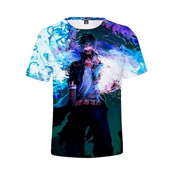 YIMIAO Garçon Homme T-Shirt 3D Imprimé Deku Anime Cool Été My Hero Academia Casual Manches Courtes XXL 