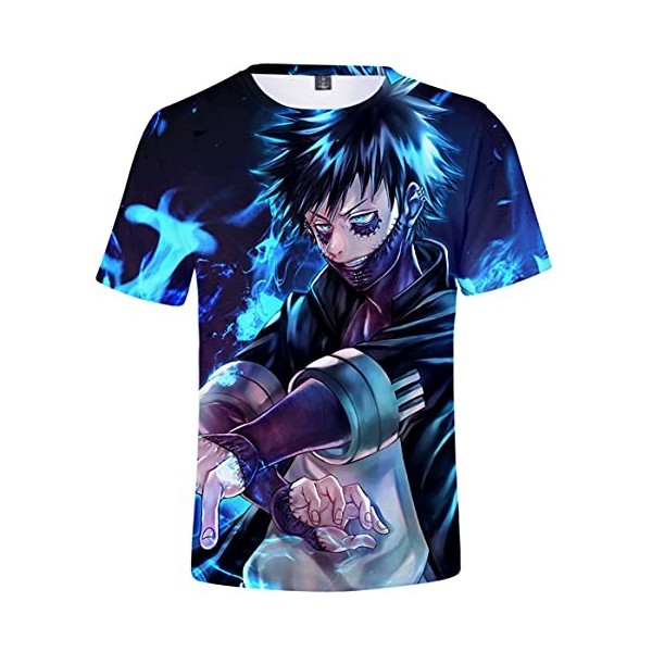 YIMIAO Garçon Homme T-Shirt 3D Imprimé Deku Anime Cool Été My Hero Academia Casual Manches Courtes XXL 