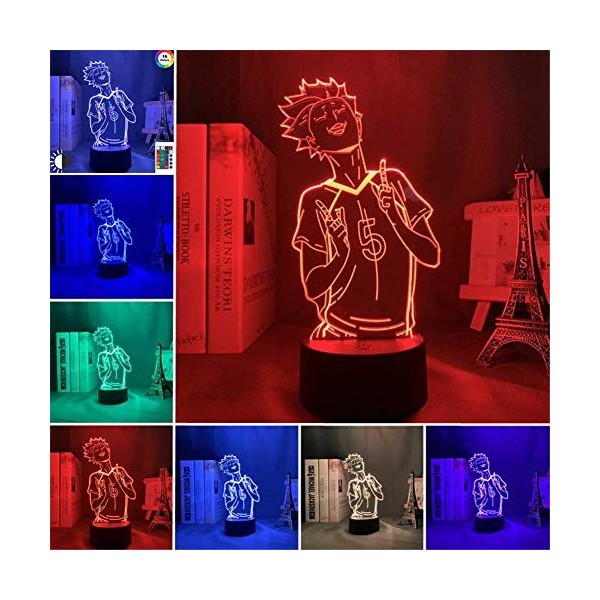 Lampe 3D Anime Haikyuu Tendou Satori pour chambre denfant Décoration de nuit Cadeau danniversaire Manga Gadget Tendou Lampe
