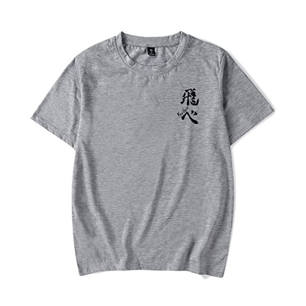 YIMIAO Garçon Fille Kageyama T-Shirts Couleur à Manches Courtes Haikyuu Été Homme Japonais Animé Karasuno Tee Shirt S 