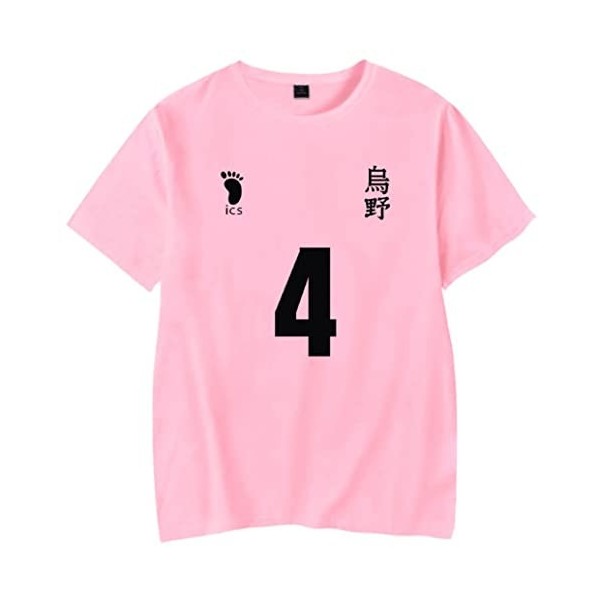 YIMIAO Garçon Fille Kageyama T-Shirts Couleur à Manches Courtes Haikyuu Été Homme Japonais Animé Karasuno Tee Shirt S 