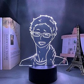 Anime Kei Tsukishima 3D Led veilleuse Illusion décoration lampe pour chambre enfants anniversaire Manga Haikyu Tsukishima 7 c