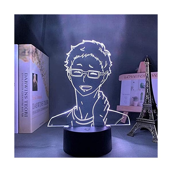 Anime Kei Tsukishima 3D Led veilleuse Illusion décoration lampe pour chambre enfants anniversaire Manga Haikyu Tsukishima 7 c