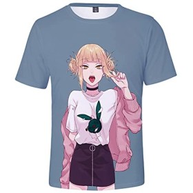 YIMIAO Femme My Hero Academia T-Shirt à Manches Courtes Casual Anime Printing Tee Tops Filles Enfants Respirant Tee-Shirt XXS