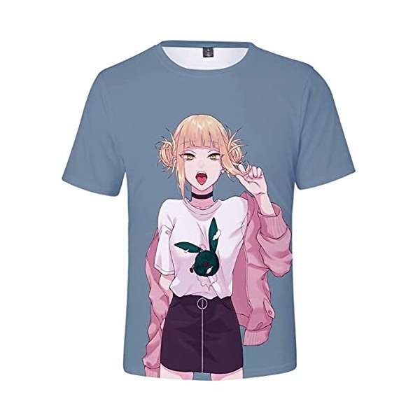 YIMIAO Femme My Hero Academia T-Shirt à Manches Courtes Casual Anime Printing Tee Tops Filles Enfants Respirant Tee-Shirt XXS