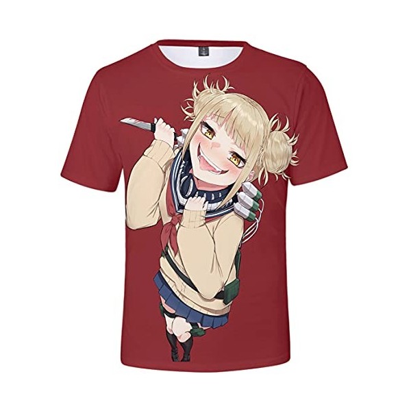 YIMIAO Femme My Hero Academia T-Shirt à Manches Courtes Casual Anime Printing Tee Tops Filles Enfants Respirant Tee-Shirt XXS