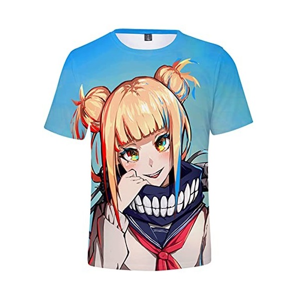 YIMIAO Femme My Hero Academia T-Shirt à Manches Courtes Casual Anime Printing Tee Tops Filles Enfants Respirant Tee-Shirt XXS