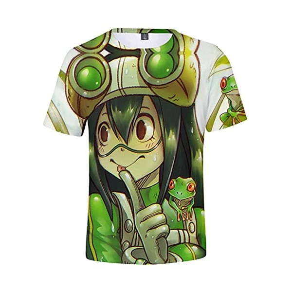 YIMIAO Femme My Hero Academia T-Shirt à Manches Courtes Casual Anime Printing Tee Tops Filles Enfants Respirant Tee-Shirt XXS