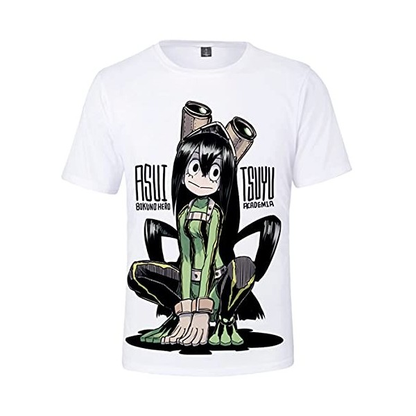 YIMIAO Femme My Hero Academia T-Shirt à Manches Courtes Casual Anime Printing Tee Tops Filles Enfants Respirant Tee-Shirt XXS