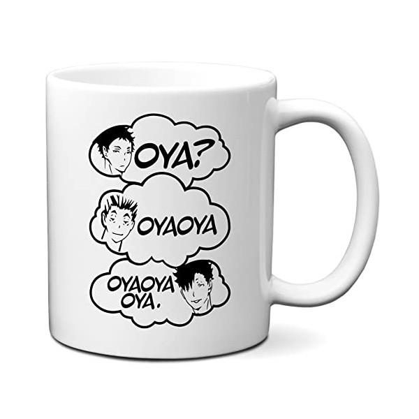 Iwa Chan Haikyu Mug Nekoma Haikyuu Karasuno Oya? Oyaoya Oya Tasse à café blanche