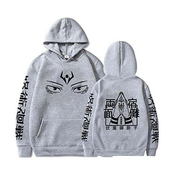 zhedu Jujutsu Kaisen Sweat à Capuche Garçons/Filles Impression 3D Hommes Sweat Mode Streetwear Enfants à Manches Longues XXL