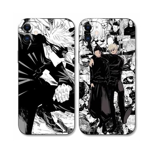 LYUBFDC 2 Pièces Coque pour Apple iPhone 11 6.1, avec Anime Motif Jujutsu Kaisen Gojo Satoru Itadori Yuji Manga Antichoc TP