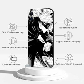 LYUBFDC 2 Pièces Coque pour Apple iPhone 11 6.1, avec Anime Motif Jujutsu Kaisen Gojo Satoru Itadori Yuji Manga Antichoc TP