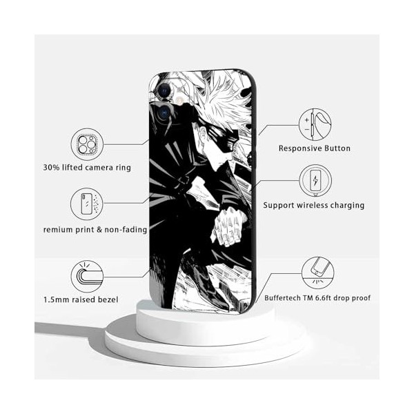 LYUBFDC 2 Pièces Coque pour Apple iPhone 11 6.1, avec Anime Motif Jujutsu Kaisen Gojo Satoru Itadori Yuji Manga Antichoc TP