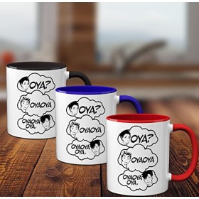 Iwa Chan Haikyu Mug Nekoma Haikyuu Karasuno Oya? Oyaoya Oya Tasse à café blanche avec bord et poignée noirs