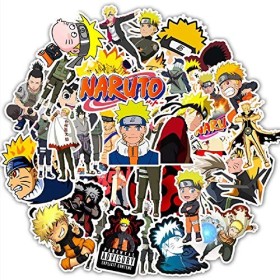 50 pièces Naruto autocollants pour ordinateur portable Anime Stickers imperméables pour planche à roulettes, bagages, casque,
