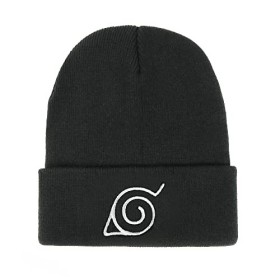 Bonamana Anime Naruto Bonnet en tricot dhiver Bonnet à enfiler Broderie Blanc Doux Bonnet de ski pour enfants Garçons Filles