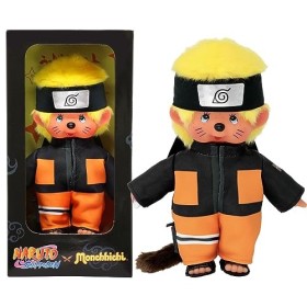 Bandai - Monchhichi - Peluche Monchhichi Naruto Shippuden - Peluche toute douce 20 cm pour enfants et adultes - SE241088