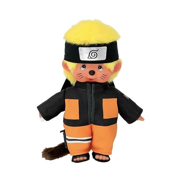 Bandai - Monchhichi - Peluche Monchhichi Naruto Shippuden - Peluche toute douce 20 cm pour enfants et adultes - SE241088