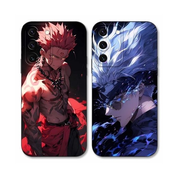 2 Pièces Coque pour Samsung Galaxy S22 5G 6.1, avec Anime motif Jujutsu Kaisen Gojo Satoru Itadori Yuji Manga Antichoc TPU 