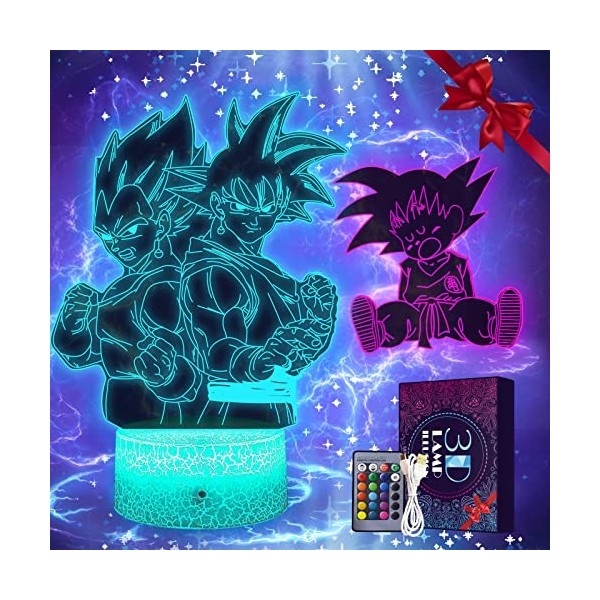 Veilleuse Naruto, 2-en-1 Kakashi Naruto Lampe 3D LED illusion - Naruto Manga Veilleuse Smart Remote Control Anime Lampe 16 Co