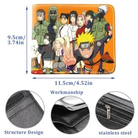 IOSCDH Na-Ruto Anime Portefeuille Faux Cuir Bifold Portefeuille Mince Dessin Animé Bourse Wallet Porte Carte Dessin Animé Por