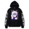 zhedu Japon Anime Jujutsu Kaisen Gojo Satoru Sweat à Capuche Décontracté Anime Pull Imprimé Ample à Manches Longues Sweat à C