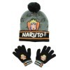 Disney Bonnet et Gants Naruto Garçon, Noir, Taille Normale Lot de 2 
