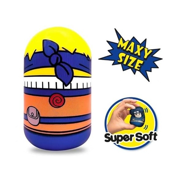 Maxi Size Naruto Squishy Puniz Balle Anti Stress - Suprise à louverture! Personnage au Hasard Parmi Les 10 à Collectionner