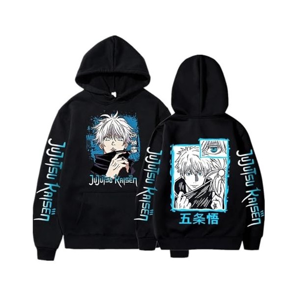 zhedu Nouveau Drôle Anime Jujutsu Kaisen Sweat À Capuche Gojo Satoru Sweats Automne Hiver Grande Taille Décontracté Mode Unis