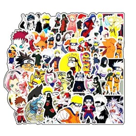Lot de 62 Autocollants Anime en vinyle,NARUTO -ナルト- Stickers Imperméable Decals,Pour Ordinateur Portable,Bouteille deau,Skat