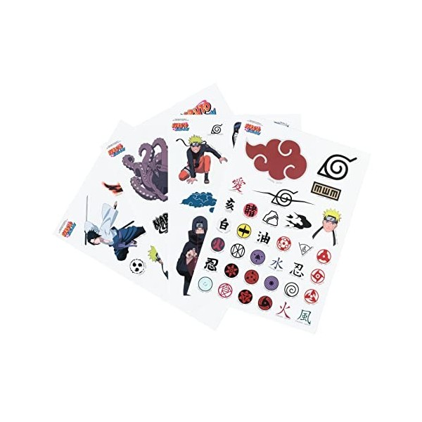 Grupo Erik - Gadget Decals Naruto Shippuden | Lot de 59 Autocollants | Stickers pour Ordinateur Portable, Smartphone, Tablett