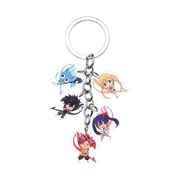 Harpra An*ime F*igure Keyc*hain Set – 6 personnages populaires de Fa*iry Ta*il, Nar*uto, et plus encore, Naruto