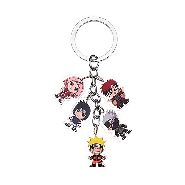 Harpra An*ime F*igure Keyc*hain Set – 6 personnages populaires de Fa*iry Ta*il, Nar*uto, et plus encore, Naruto