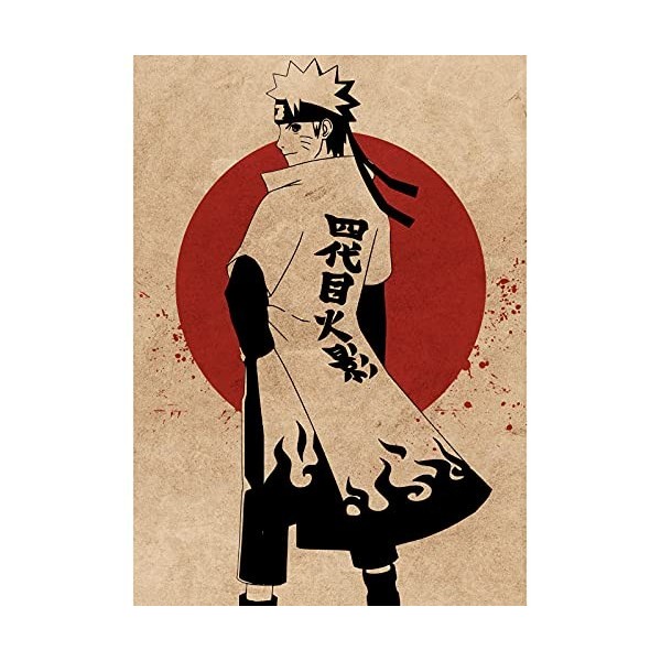 Affiche vintage Naruto - Décoration murale - Impression de style décoration dintérieur - 21 x 30 cm