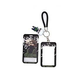Fukujin Kakashi Lanière avec Porte Cartes,Anime Courroie de Cou de Lanière,anime cordon pour clés,Lanière porte-badge